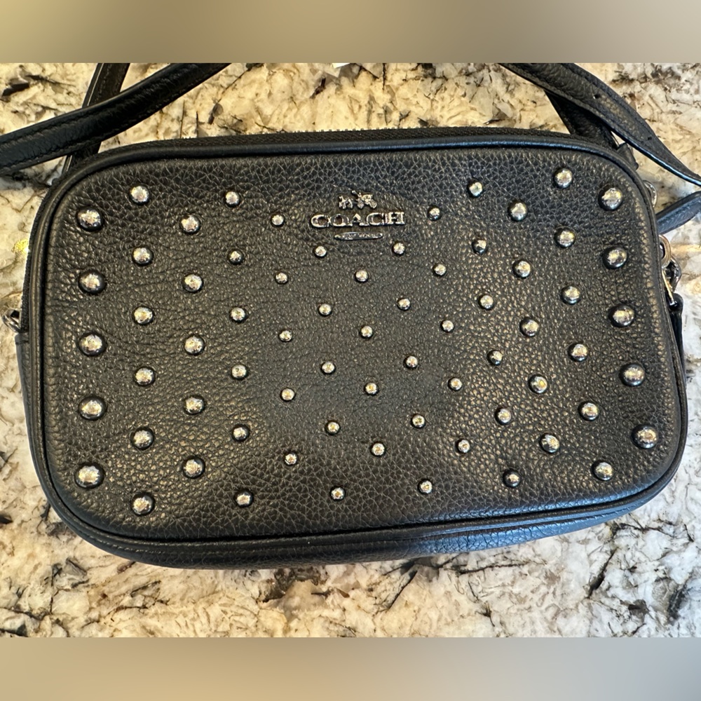 Coach Crossbody Bag w/studs Black